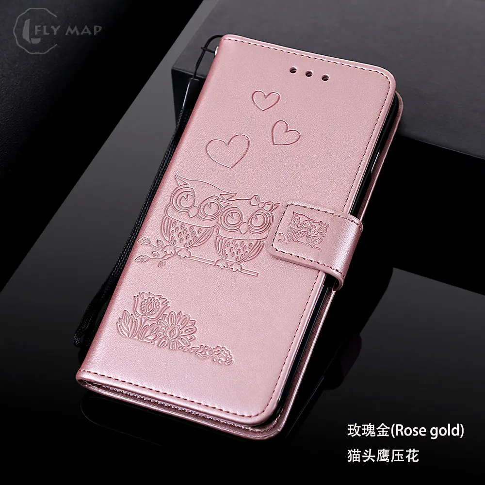 Rose gold Сова Флип кожаный чехол для huawei P8 Lite P8Lite ALE-L21 ALE-L23 кошелек чехол для телефона чехол для huawei P 8 Lite ALE-L02 тиснение Капа - Цвет: Rose gold