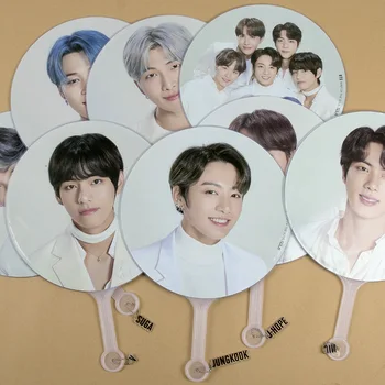 

KPOP Round PVC Transparent Hand Fan Map Of The Soul 7 Support forJIMIN RM J-HOPE JIN V JUNG KOOK SUGA Official Same Star Style