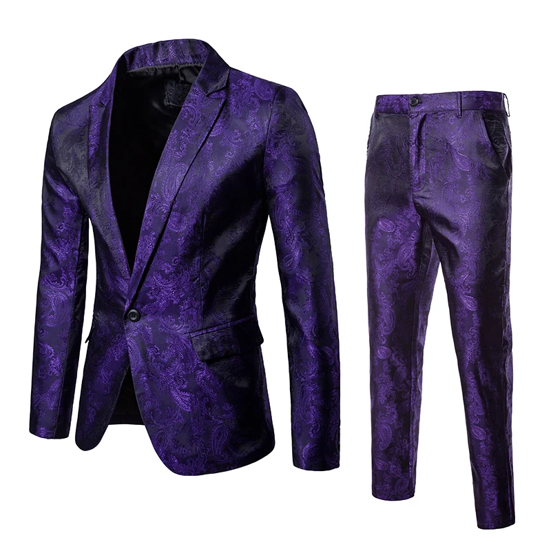 Bar party dress stage dress wedding show suit master of ceremonies model show men's suit Two-piece Set Suit