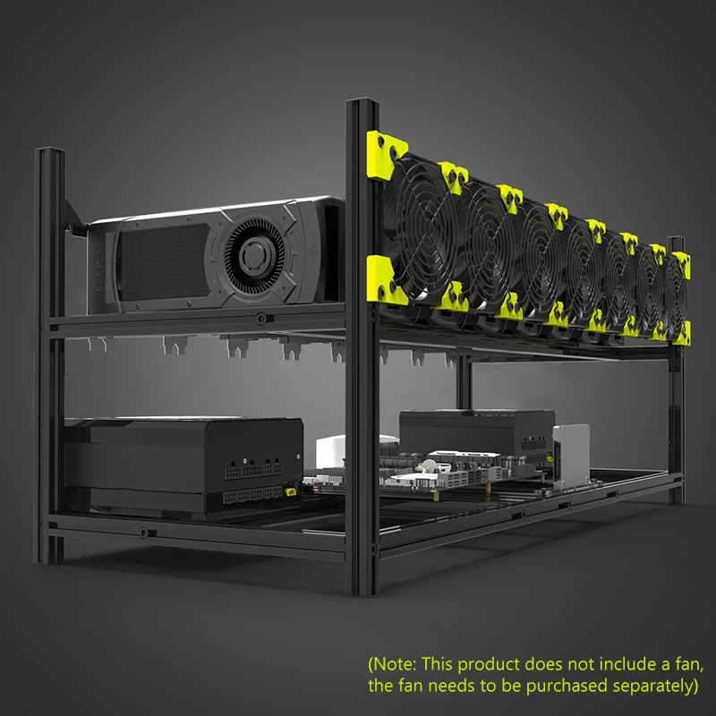 VEDDHA V3C 8 GPU Graphics Card Rack All-Aluminum Multi-Graphics Card Rack Can Be Superimposed On Black Server Chassis