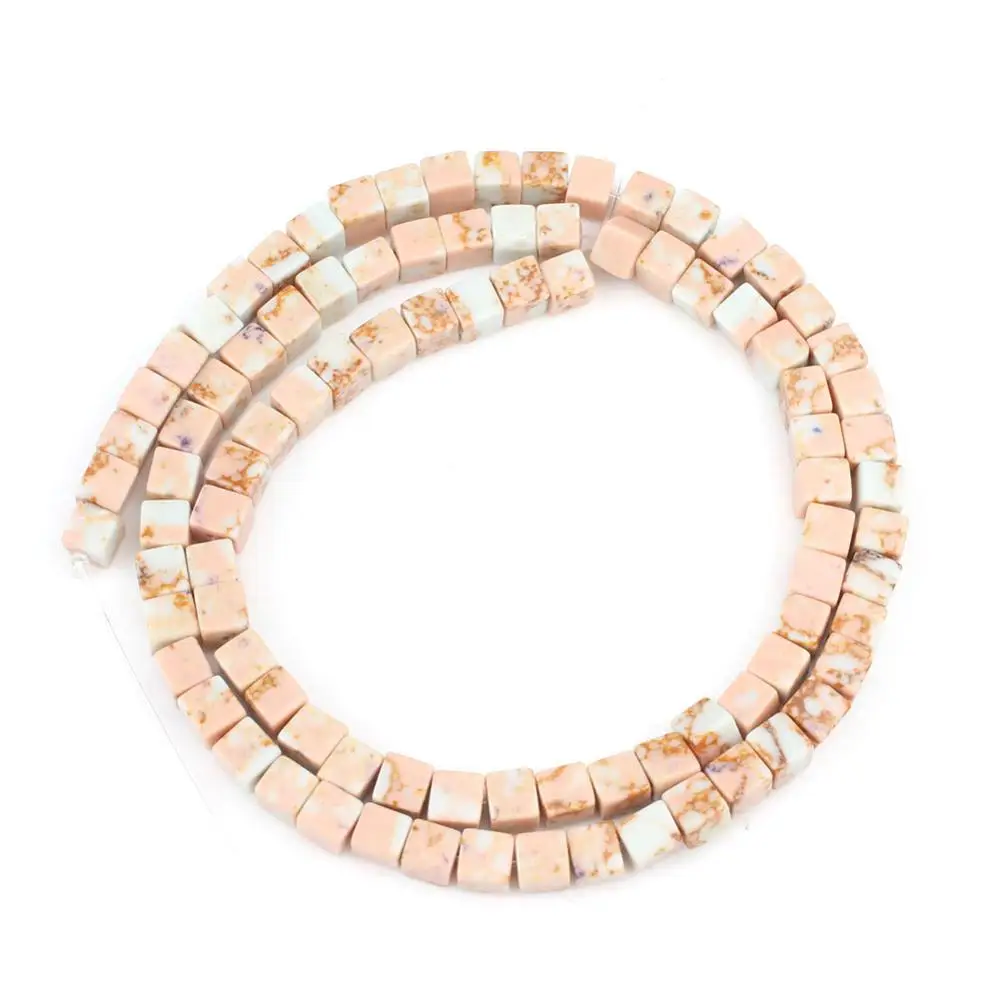 Pink Sediment 5*5 мм Квадратные бусины из натурального материала розовый кристаллический кварц Агаты морской осадок бусины для самостоятельного изготовления ювелирных изделий браслет серьги аксессуары - Цвет: Pink Sediment