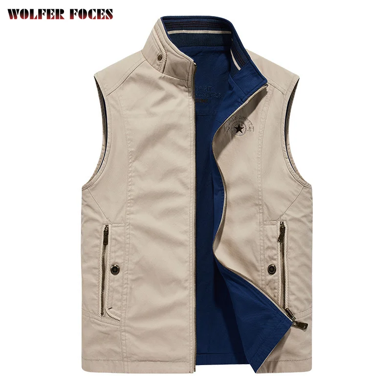 

Spring Outdoor Vest Custom Luxury Jackets Mens Bomber Camping Jackets Autumn Fashionable Bigsize Sleevelesswo Vest Working Coat