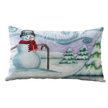 

DChristmas rectangular cotton short velvet pillowcase cushion cover family holiday decoration, warm family rest and practical