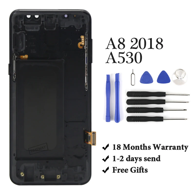 

5.6'' For A8 2018 lcd display OEM quality good For mobile phone A530 A530F A530N A530DS SM-A530N lcd screen replacement