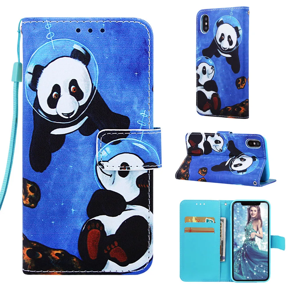 Роскошный чехол-книжка с откидной крышкой для iPhone 11 Pro X XS MAX XR 6 6S 7 8 Plus, кожаный чехол-кошелек для телефона с отделениями для карт - Цвет: HDXM