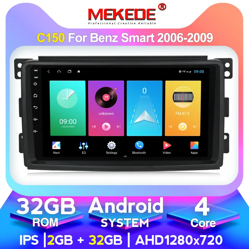 Car Radio Multimedia Video Player Android 10.0 4G LTE For Mercedes Benz Smart Fortwo 2005-2010 Navigation GPS dvd Carplay | Автомобили и
