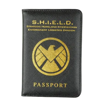 

HEQUN Marvel Avengers Passport Cover Rfid Black Pu Leather Hydra Passport Holder Multifunctional Shield Travel Passport Case New