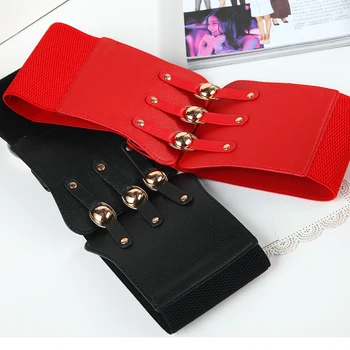

Elastic Belt summer women Belt Ladies Red Waistband Fashion Wide Simple Decorative Belt Extra Wide With Skirt Elastic Slim