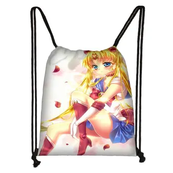 

Custom Sailor Moon New Drawstring Bag Daypack Kids Satchel Casual Backpack Teenager Storage Bag Women Men 32x38cm*18-1031-02-10