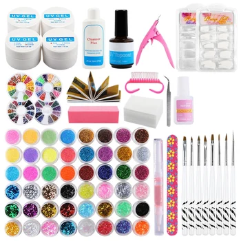 

Professional Nail Art Acrylic Powder Liquid P-Rimer Tips Practice Tool Full Kit