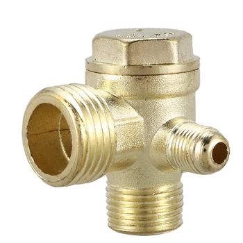 

Promotion! 2/5" 3/8"PT 1/2"PT Male Thread 3 Way Metal Air Compressor Check Valve Gold Tone