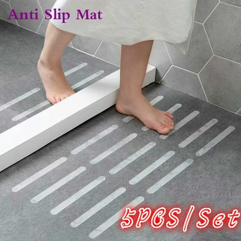 Non Slip Appliques & Mats 5Pcs Anti Slip Shower Strips Transparent Non