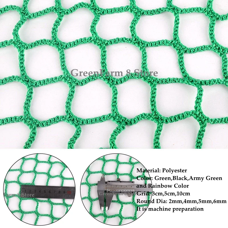 Nylon Rope Net Safe Net Strong Material Protective Net Balcony Stairs Fall Prevention Net Color Decorative Net Fence Color : White, Size : 8mm/10CM 