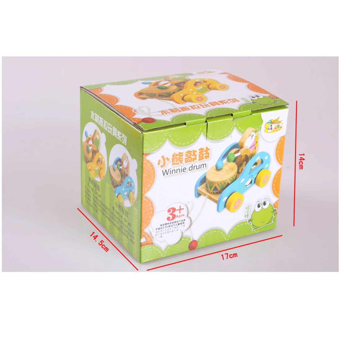 Детская деревянная игрушка с барабаном, игрушечная игрушка, музыкальный инструмент-мультяшный медведь, Рождественский подарок