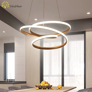 

New LED Pendant Lights Home Lighting Pendant Lamp Fixtures Office Dimmable Aluminum Modern Restaurant Living Room Kitchen Bar AC
