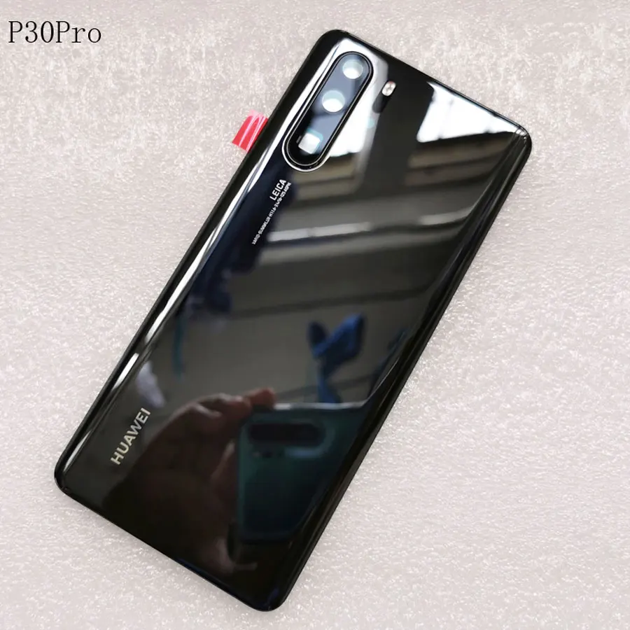 Для huawei P30, крышка батареи, стекло для двери, huosing, для huawei P30 Pro, задняя крышка с клеем, huawei P30Pro, заднее стекло - Цвет: P30 Pro   Black