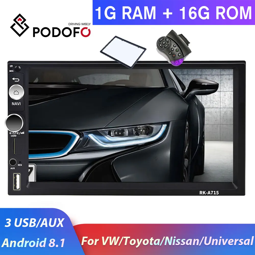 Автомобильный мультимедийный плеер Podofo 2 din Android gps для