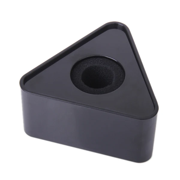 

Triangular ABS Mic Microphone Interview Cube Mark Flag Station -Black