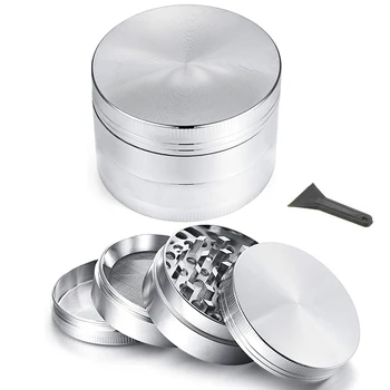 

Silver Color Mini 4 Layers Tobacco Weed Herb Grinder Smoke Accessories Smoke Grinders Portable