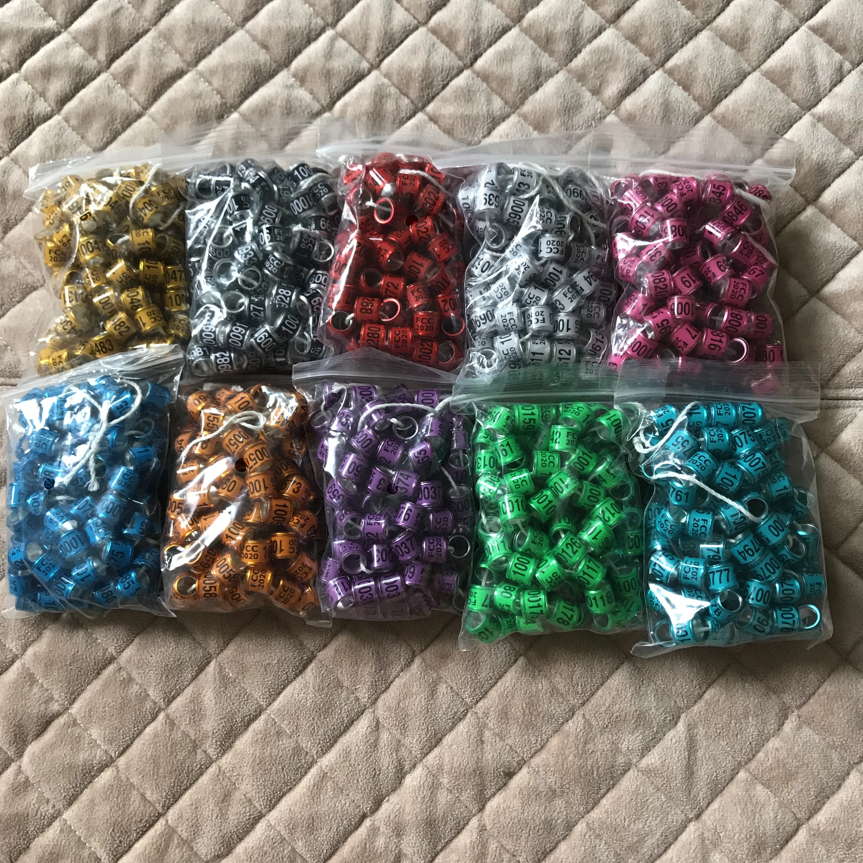 

2020 pigeon rings bird ring 10 colors FCC 2020 0001-1000 big words high quality 8mm 1000pcs/lot