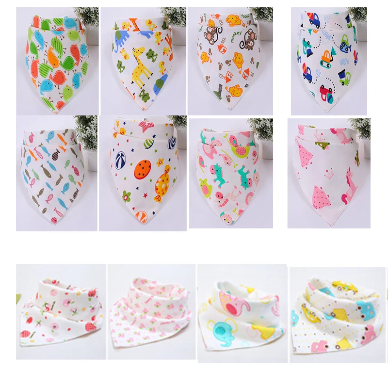 O12 Детские нагрудники треугольник двойной хлопок нагрудники 12 шт./лот мультфильм печати слюнявчик полотенце для маленьких мальчиков и девочек передник для кормления хлопок бандана нагрудники - Цвет: O12