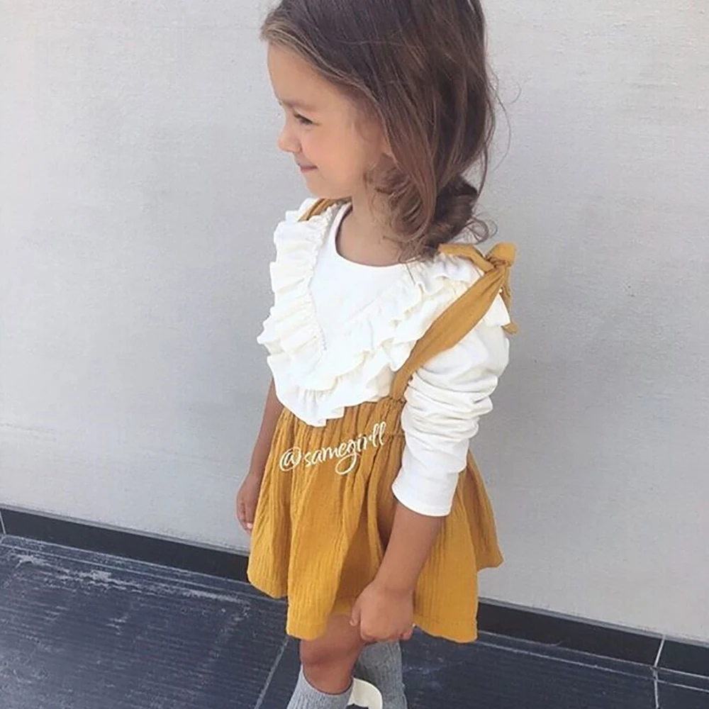 HE Hello Enjoy Baby Girl Tops Autumn Pullover Cotton T Shirt Pink white Casual Clothes Children Kids Clothes Sweet fashion