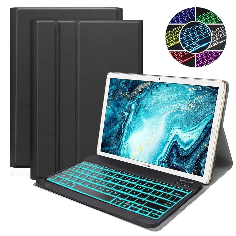 Чехол с испанской клавиатурой для huawei Mediapad M6, 10,8 дюймов(), беспроводная клавиатура с подсветкой, чехол из искусственной кожи, флип-чехол с подставкой