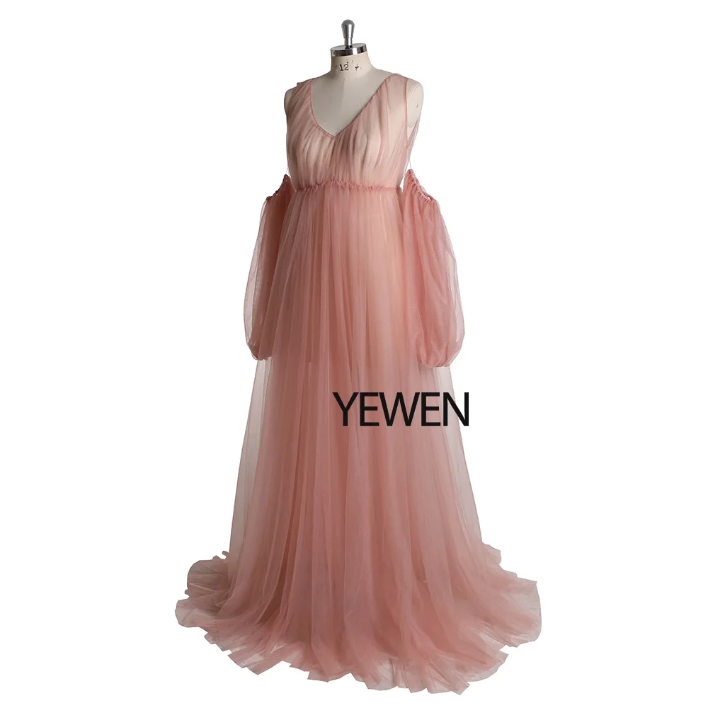 formal evening gowns Cute Pink Tulle Strech Waist Remove Sleeves Maternity Dress Yewen plus size ball gowns