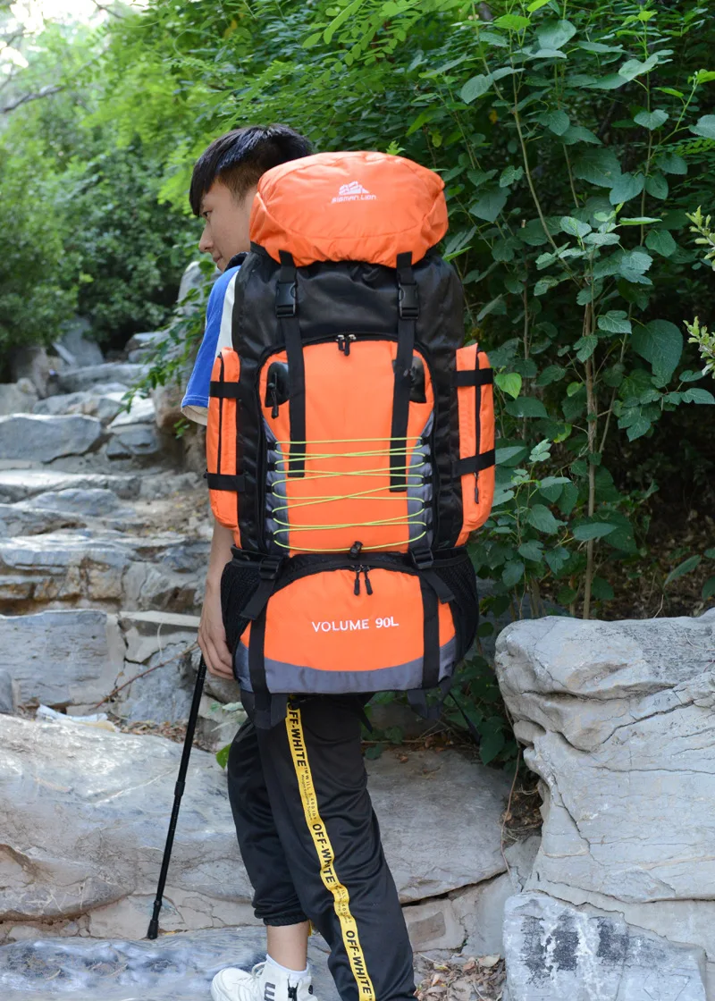 Сумка для альпинизма на открытом воздухе 90Л, супер Большая вместительная сумка, высококачественный нейлоновый водонепроницаемый рюкзак для багажа, рюкзак для кемпинга