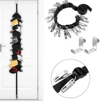 

Door Back Coat Hook Frame Free Nail Lanyard Hanger Storage Organizer Door Hook Adjustable Clip Hanger Without Frame Trace H Q7W9