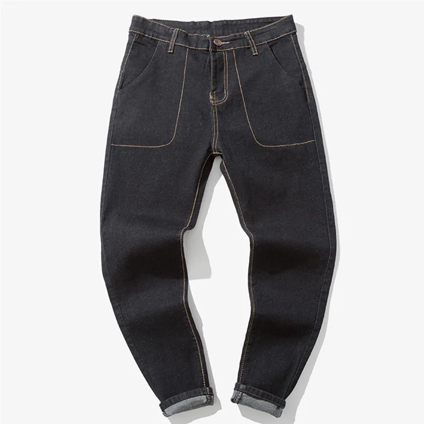 

Jeans Men Casual Autumn Denim Pants Cotton Vintage Wash Hip Hop Work Trousers Jeans Pants ankle-length Men's Pants