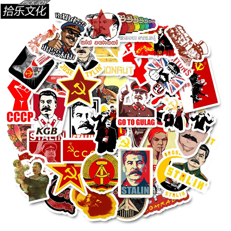 50 шт./упак. Советского Союза Сталин СССР CCCP граффити наклейки для катания на скейтборде мотоцикл Чемодан с забавными граффити домашнего декора