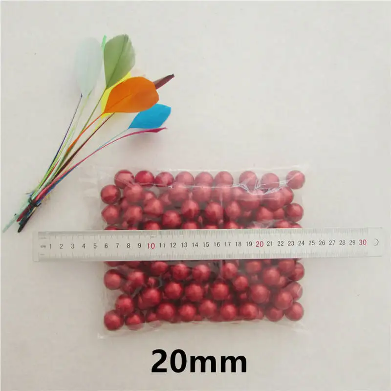 20mm about 120 piece 4-20 мм красный круглый жемчуг Кабошон пластик Жемчуг ABS искусственный жемчуг для DIY браслет ожерелье ювелирные изделия аксессуары - Цвет: 20mm about 120 piece