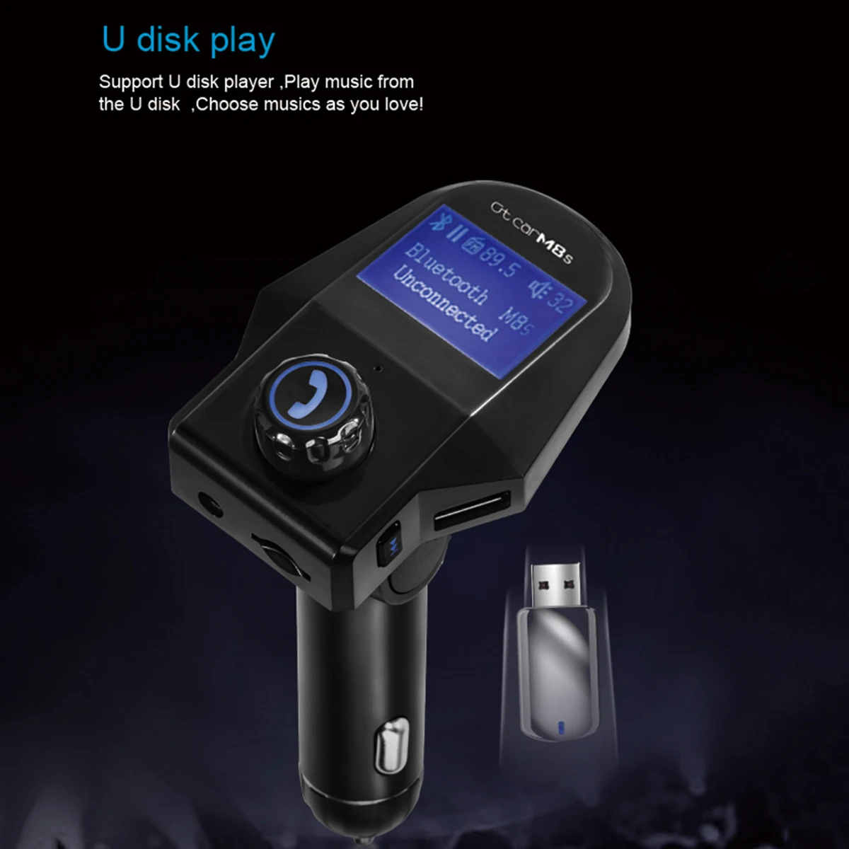 1 шт. fm-плеер светодиодный дисплей USB зарядка Многофункциональный Hands Free плеер Bluetooth подключение USB подключение TF карта MP3-плеер для автомобиля