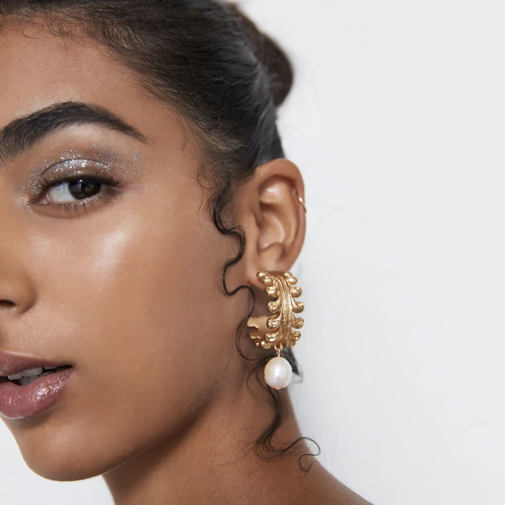 Женские серьги-подвески в форме круга Модные металлические роскошные серьги с