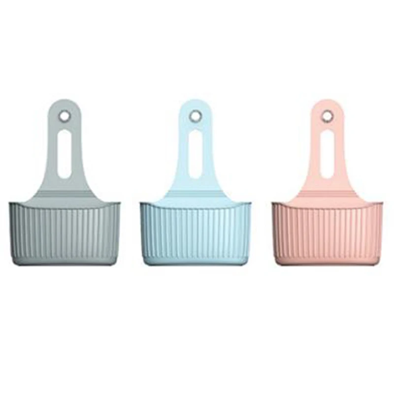 Kitchen Hanging Basket Sink Sponge Drain Holder Bathroom Storage Rack Organizer PVC 23*16cm basket strong suction