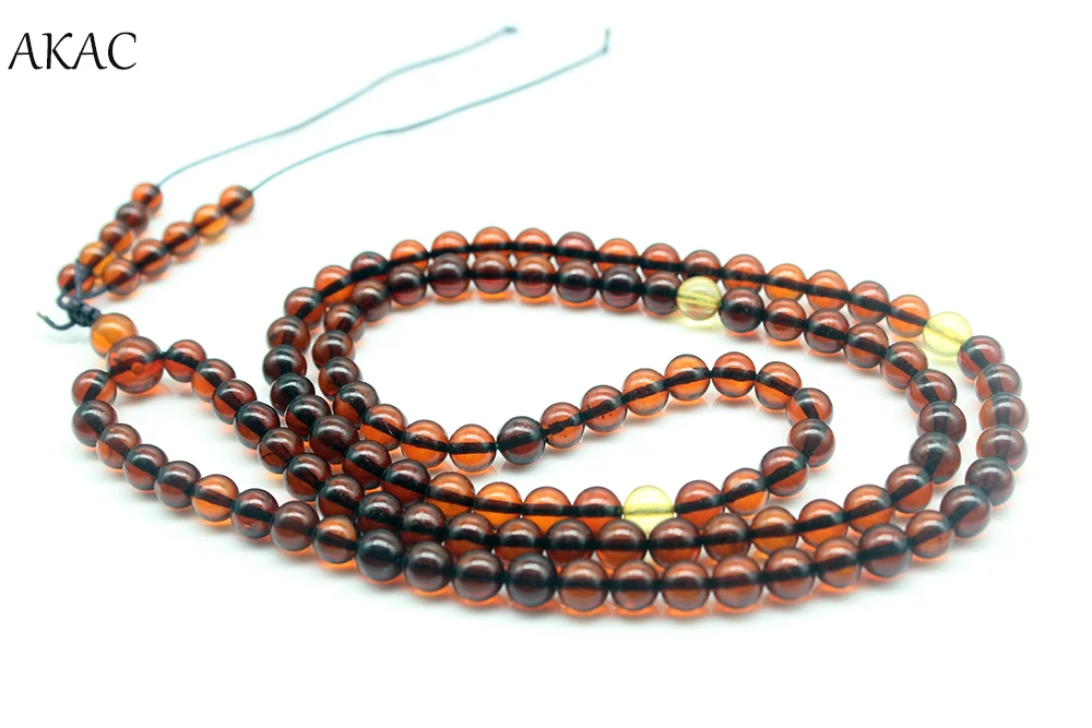 1necklace/set AKAC approx6mm natural blood cherry amber 108 mala beads