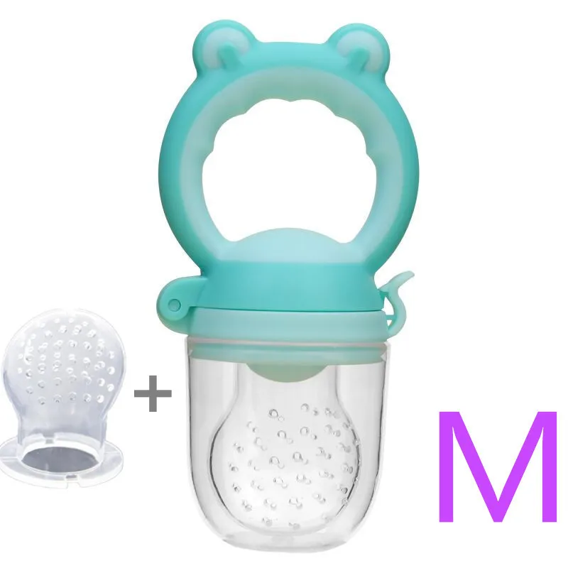 Pacifier Blue M Силиконовая соска+ соска для младенца, голова лягушки, тип молочного свежего фруктового соска для детей, бутылочки для соска - Цвет: Pacifier Blue M
