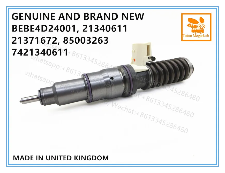 GENUINE AND BRAND NEW DIESEL FUEL ELECTRIC UNIT INJECTOR BEBE4D24001, 21340611, 21371672, 85003263, 7421340611 FOR MD13 ENGINE