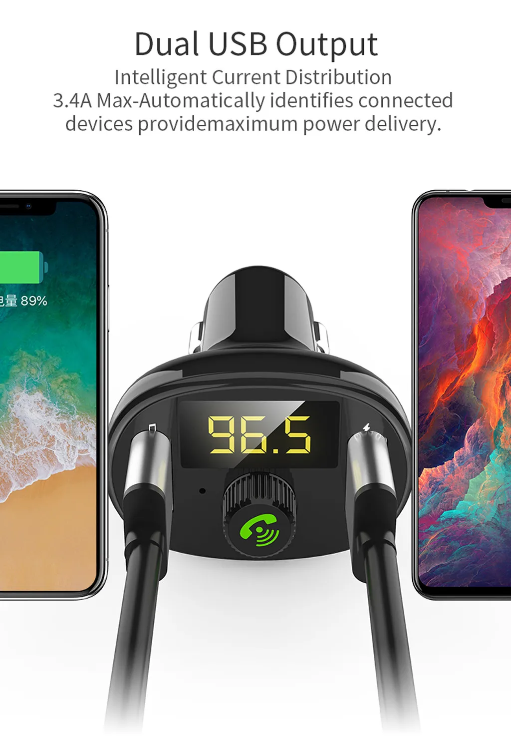 Bluetooth автомобильное USB зарядное устройство fm-передатчик беспроводной радио адаптер mp3-плеер