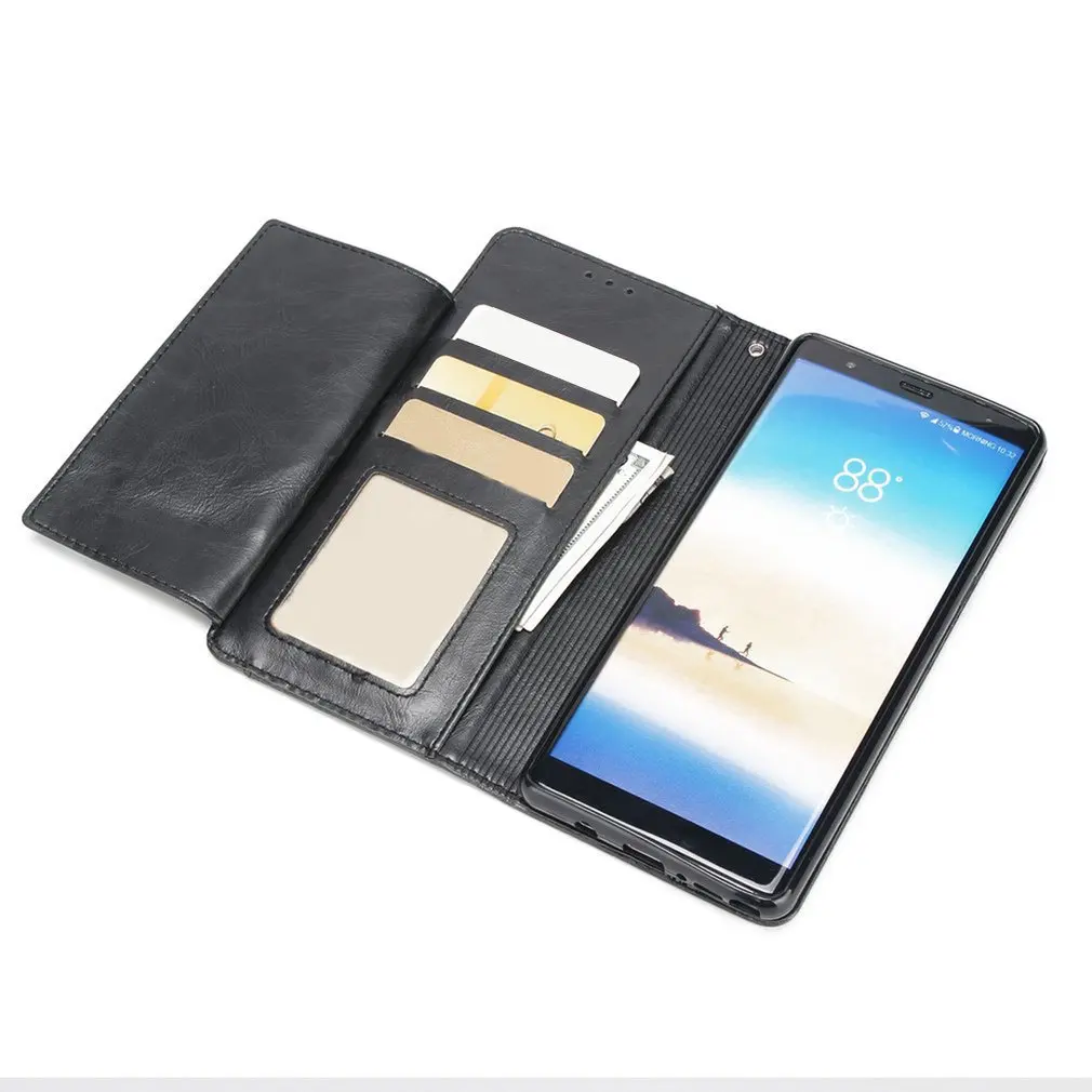 Для Iphone Xs Max X 5 6 7 8 samsung кожаный мужской бумажник чехол с подставкой, с отделением для карточек полное покрытие