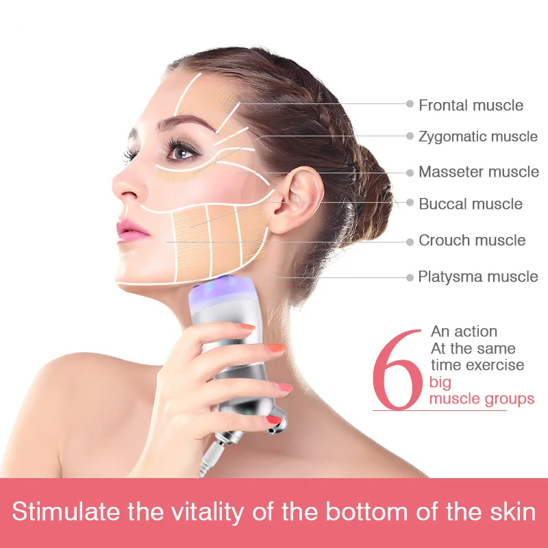 Led Facial Mask Facial Machine Facial Mesotherapy Electroporation RF Radio Frequency LED Photon Face Lifting Tighten Wrinkle Removal Skin Care Face Massager