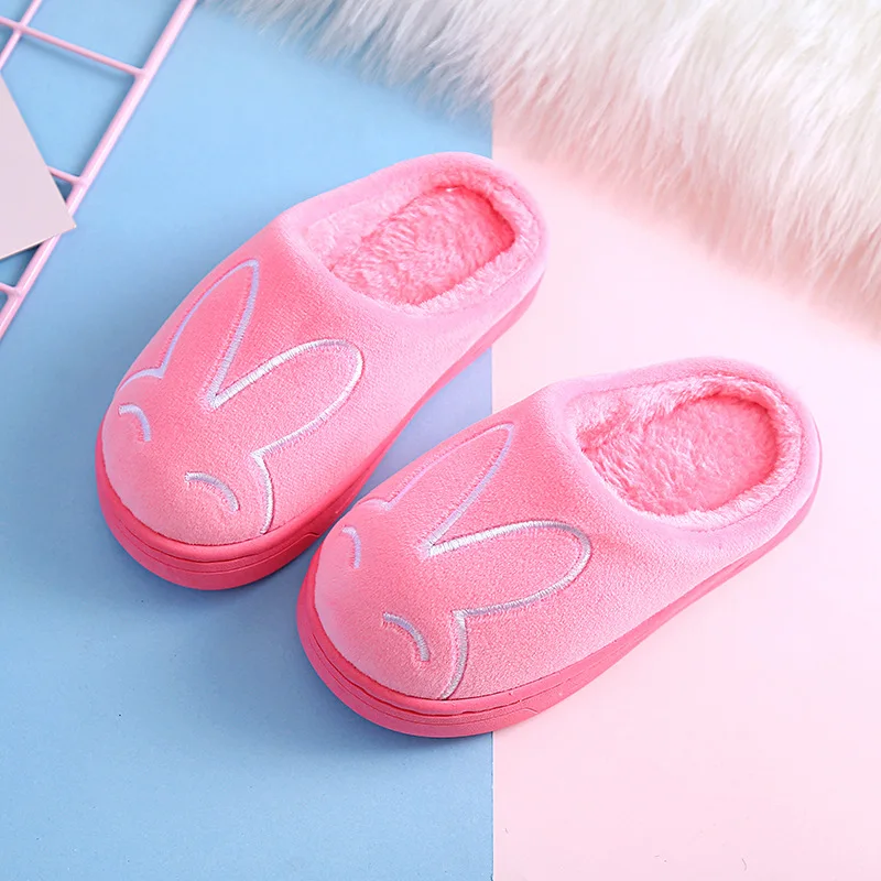 

Kids Cotton Slippers Children Boys Girls Indoor Home Slipper Cute Rabbit Non-Slip Bedroom Cotton Warm Slippers Baby Shoes