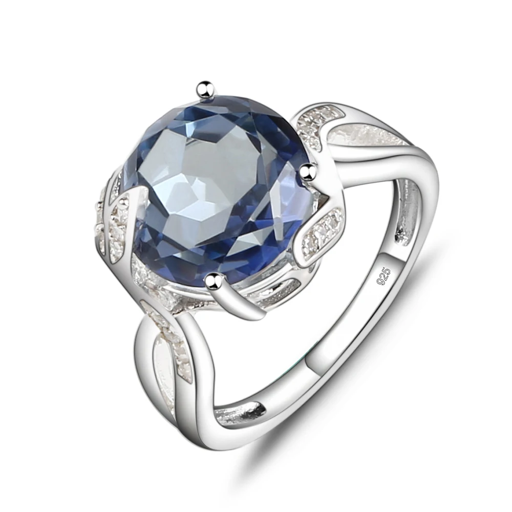 Gem's Ballet 4.79Ct Natural Iolite Blue Mystic Quartz Gemstone Ring For Women 925 Sterling Silver Leaf Shape Ring Fine Jewelry Gem's Ballet 4.79Ct Natural Iolite Blue Mystic Quartz Gemstone Ring For Women 925 Sterling Silver Leaf Shape Ring Fine Jewelry