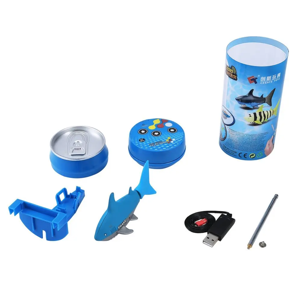

OCDAY Mini RC Submarine 4 CH Remote Small Sharks With USB Remote Control Toy Fish Boat Best Christmas Gift for Children Kids New