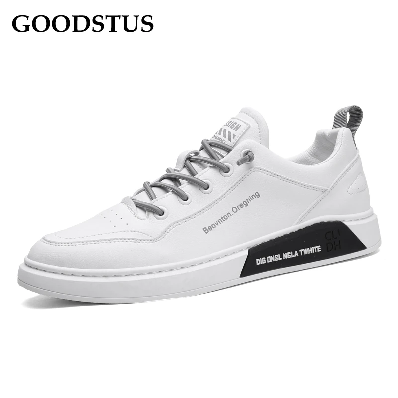 

GOODSTUS Men Pu Casual Shoe Solid Simple Breathable Vamp Platform Comfortable Compus Students Style Zapatos Para Hombre Casual