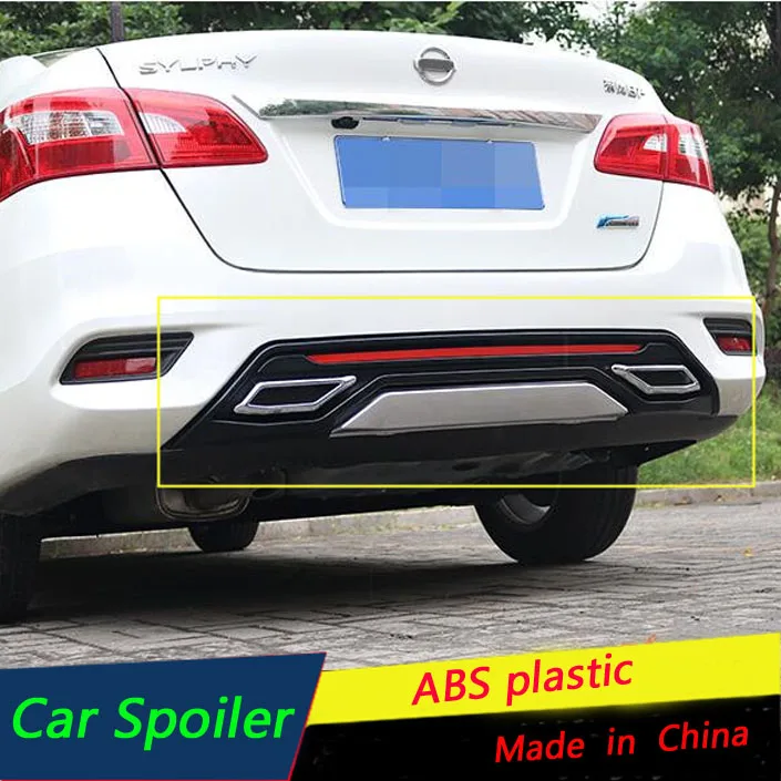 For Nissan SYLPHY Sentra Rear spoiler Bumper Diffuser Protector Fit 2016 2017 2018 2019 Body kit bumper rear lip | Автомобили и
