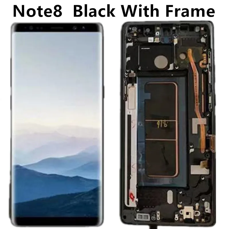 6,3 ''Супер AMOLED lcd с рамкой для SAMSUNG GALAXY Note 8 Note8 дисплей кодирующий преобразователь сенсорного экрана в сборе - Цвет: Note8 Blak  Frame
