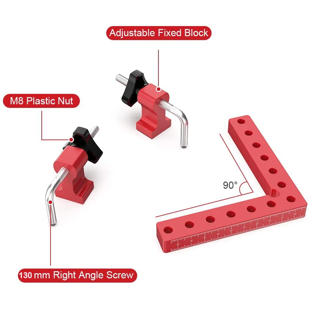GanWei Woodworking Precision Clamping Square L-Shaped Auxiliary Fixture Splicing Board Positioning Fixed Clip Woodworking Tool
