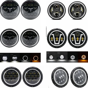 

7" LED Headlights Projection Headlight Kit for Jeep Wrangler JK TJ lada niva 4x4 suzuki samurai Hummer H1 H2